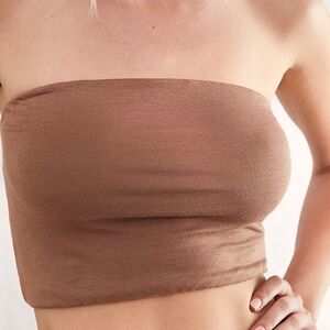 NWOT Free People Essential Brami Brown Strapless Tube Style Bra Support Cami